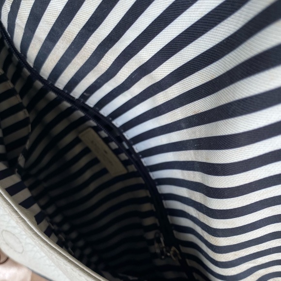 Kate Spade Navy Cream Pebble Leather Handbag - Picture 10 of 16